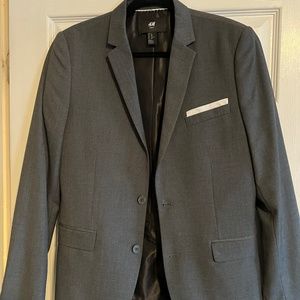 H&M Slim Fit Dark Gray Mens Blazer/Sport Coat US 38R